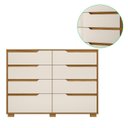 Ver imagem 4 de Comoda Casal Quarto Georgia 8 Gavetas Freijo com Off White - Moval