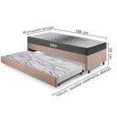 Ver imagem 2 de Bicama Box Solteiro Linho 88x188x28 Cm com Colchão Dual Firm Espuma Ecoflex