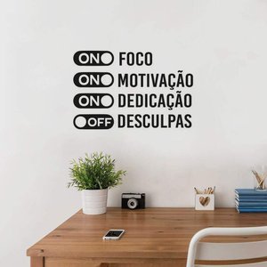 Adesivos de Parede Academia Foco Dedicação Motivação Desculpas-Extra Grande 58x87cm