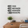 Adesivos de Parede Academia Foco Dedicação Motivação Desculpas-Extra Grande 58x87cm - 1