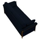 Ver imagem 7 de Sofá Living 3 Lugares 222cm Pés Madeira Roya M22 Veludo Azul Marinho - Mpozenato