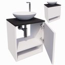 Ver imagem 2 de Gabinete Armário para Banheiro com Cuba e Espelho 40cm