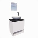 Ver imagem 1 de Gabinete Armário para Banheiro com Cuba e Espelho 40cm