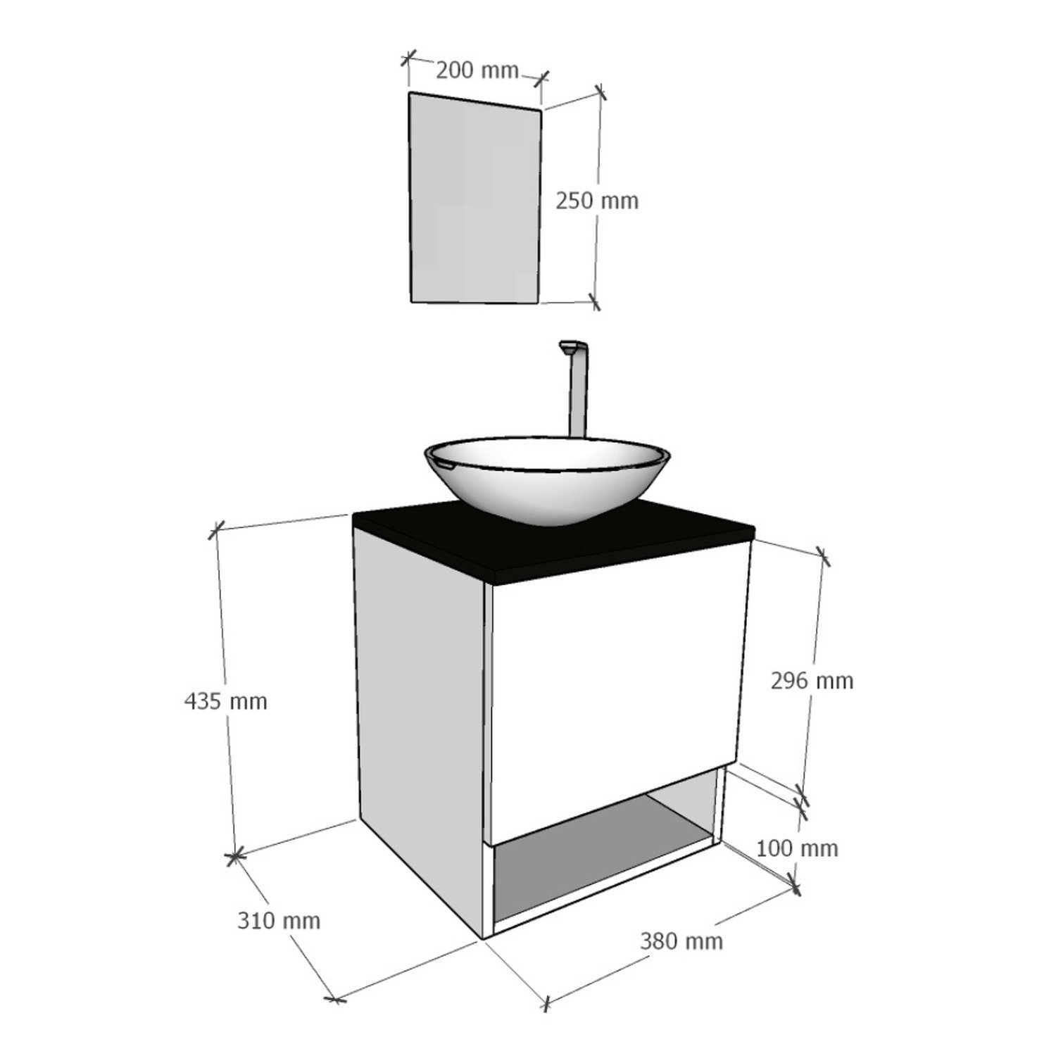 Gabinete Armário para Banheiro com Cuba e Espelho 40cm - 7