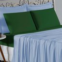 Ver imagem 3 de Jogo de Cama Casal Viúva Nobre 4 Peças Malha 100% Algodão - Azul-bebê / Verde-bandeira