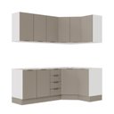 Ver imagem 5 de Cozinha Planejada 6 Peças sem Tampo com Rodapé 3 Aéreos e 3 Balcões Ipanema CabeCasa MadeiraOriginals Marrom/Fendi Trama