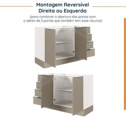 Cozinha Modulada 6 Peças sem Tampo com Rodapé 3 Aéreos e 3 Balcões Ipanema CabeCasa MadeiraMadeira - 15