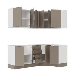 Cozinha Modulada 6 Peças sem Tampo com Rodapé 3 Aéreos e 3 Balcões Ipanema CabeCasa MadeiraMadeira - 6