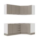 Ver imagem 5 de Cozinha Modulada 6 Peças sem Tampo com Rodapé 3 Aéreos e 3 Balcões Ipanema CabeCasa MadeiraOriginals Marrom/Fendi Trama