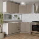 Ver imagem 1 de Cozinha Planejada 6 Peças sem Tampo com Rodapé 3 Aéreos e 3 Balcões Ipanema CabeCasa MadeiraOriginals Marrom/Fendi Trama