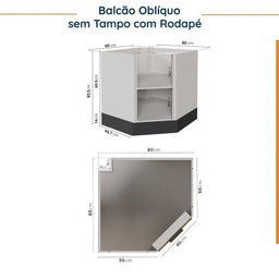 Cozinha Modulada 6 Peças sem Tampo com Rodapé 3 Aéreos e 3 Balcões Ipanema CabeCasa MadeiraMadeira - 16