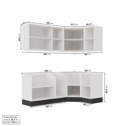 Cozinha Modulada 6 Peças sem Tampo com Rodapé 3 Aéreos e 3 Balcões Ipanema CabeCasa MadeiraMadeira - 4