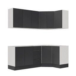 Cozinha Modulada 6 Peças sem Tampo com Rodapé 3 Aéreos e 3 Balcões Ipanema CabeCasa MadeiraMadeira - 5