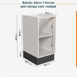 Cozinha Modulada 6 Peças sem Tampo com Rodapé 3 Aéreos e 3 Balcões Ipanema CabeCasa MadeiraMadeira - 17