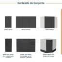 Ver imagem 3 de Cozinha Modulada 6 Peças sem Tampo com Rodapé 3 Aéreos e 3 Balcões Ipanema CabeCasa MadeiraOriginals Cinza/Grafite Trama