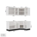 Ver imagem 4 de Cozinha Modulada 6 Peças sem Tampo com Rodapé 3 Aéreos e 3 Balcões Ipanema CabeCasa MadeiraOriginals Cinza/Grafite Trama