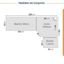 Ver imagem 2 de Cozinha Modulada 6 Peças sem Tampo com Rodapé 3 Aéreos e 3 Balcões Ipanema CabeCasa MadeiraOriginals Cinza/Grafite Trama