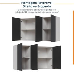 Cozinha Modulada 6 Peças sem Tampo com Rodapé 3 Aéreos e 3 Balcões Ipanema CabeCasa MadeiraMadeira - 11