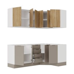 Cozinha Modulada 6 Peças sem Tampo com Rodapé 3 Aéreos e 3 Balcões Ipanema CabeCasa MadeiraMadeira - 6
