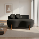 Ver imagem 1 de Namoradeira Sofá Feijão Lounge 120cm Orgânica Bouclé Preto