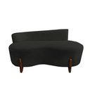 Ver imagem 4 de Namoradeira Sofá Feijão Lounge 120cm Orgânica Bouclé Preto
