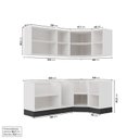 Ver imagem 4 de Cozinha Modulada 6 Peças sem Tampo com Rodapé 3 Aéreos e 3 Balcões Ipanema CabeCasa MadeiraOriginals Cinza/Grafite Trama/Acácia
