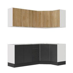 Cozinha Modulada 6 Peças sem Tampo com Rodapé 3 Aéreos e 3 Balcões Ipanema CabeCasa MadeiraMadeira - 5