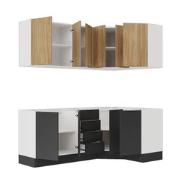 Cozinha Modulada 6 Peças sem Tampo com Rodapé 3 Aéreos e 3 Balcões Ipanema CabeCasa MadeiraMadeira - 6