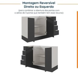 Cozinha Modulada 6 Peças sem Tampo com Rodapé 3 Aéreos e 3 Balcões Ipanema CabeCasa MadeiraMadeira - 15