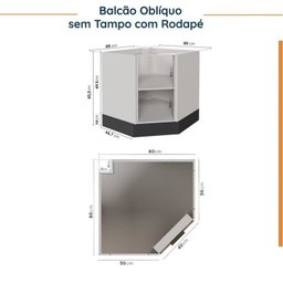 Cozinha Modulada 6 Peças sem Tampo com Rodapé 3 Aéreos e 3 Balcões Ipanema CabeCasa MadeiraMadeira - 16
