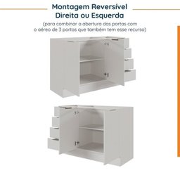 Cozinha Modulada 6 Peças sem Tampo com Rodapé 3 Aéreos e 3 Balcões Ipanema CabeCasa MadeiraMadeira - 15