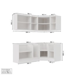 Cozinha Modulada 6 Peças sem Tampo com Rodapé 3 Aéreos e 3 Balcões Ipanema CabeCasa MadeiraMadeira - 4