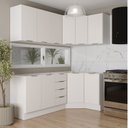 Ver imagem 1 de Cozinha Planejada 6 Peças sem Tampo com Rodapé 3 Aéreos e 3 Balcões Ipanema CabeCasa MadeiraOriginals Branco