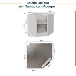 Cozinha Modulada 6 Peças sem Tampo com Rodapé 3 Aéreos e 3 Balcões Ipanema CabeCasa MadeiraMadeira - 16