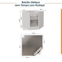 Cozinha Modulada 6 Peças sem Tampo com Rodapé 3 Aéreos e 3 Balcões Ipanema CabeCasa MadeiraMadeira - 16