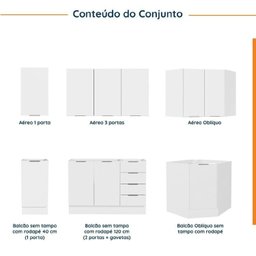 Cozinha Modulada 6 Peças sem Tampo com Rodapé 3 Aéreos e 3 Balcões Ipanema CabeCasa MadeiraMadeira - 3