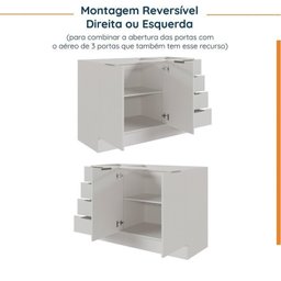 Cozinha Modulada 6 Peças sem Tampo com Rodapé 3 Aéreos e 3 Balcões Ipanema CabeCasa MadeiraMadeira - 15