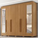 Ver imagem 2 de Guarda Roupa Casal 6 Portas com Espelho MDF Platina 236 cm Cinamomo Zanz