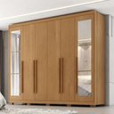Ver imagem 5 de Guarda Roupa Casal 6 Portas com Espelho MDF Platina 236 cm Cinamomo Zanz