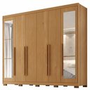 Ver imagem 1 de Guarda Roupa Casal 6 Portas com Espelho MDF Platina 236 cm Cinamomo Zanz