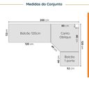 Ver imagem 2 de Cozinha Planejada 6 Peças sem Tampo com Rodapé 3 Aéreos e 3 Balcões Ipanema CabeCasa MadeiraOriginals Marrom/Acácia