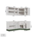 Ver imagem 4 de Cozinha Modulada 6 Peças sem Tampo com Rodapé 3 Aéreos e 3 Balcões Ipanema CabeCasa MadeiraOriginals Verde/Folha