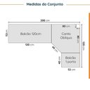 Ver imagem 2 de Cozinha Modulada 6 Peças sem Tampo com Rodapé 3 Aéreos e 3 Balcões Ipanema CabeCasa MadeiraOriginals