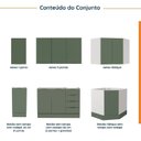 Ver imagem 3 de Cozinha Modulada 6 Peças sem Tampo com Rodapé 3 Aéreos e 3 Balcões Ipanema CabeCasa MadeiraOriginals Verde/Folha
