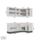 Ver imagem 4 de Cozinha Modulada 6 Peças sem Tampo com Rodapé 3 Aéreos e 3 Balcões Ipanema CabeCasa MadeiraOriginals Marrom/Verde Folha/Acácia
