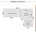 Ver imagem 2 de Cozinha Modulada 6 Peças sem Tampo com Rodapé 3 Aéreos e 3 Balcões Ipanema CabeCasa MadeiraOriginals Marrom/Verde Folha/Acácia