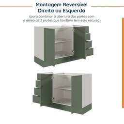 Cozinha Modulada 6 Peças sem Tampo com Rodapé 3 Aéreos e 3 Balcões Ipanema CabeCasa MadeiraMadeira - 15