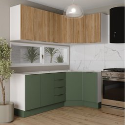 Cozinha Modulada 6 Peças sem Tampo com Rodapé 3 Aéreos e 3 Balcões Ipanema CabeCasa MadeiraMadeira - 1