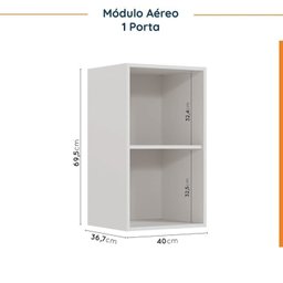 Cozinha Modulada 6 Peças sem Tampo com Rodapé 3 Aéreos e 3 Balcões Ipanema CabeCasa MadeiraMadeira - 13