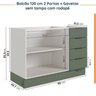 Cozinha Modulada 6 Peças sem Tampo com Rodapé 3 Aéreos e 3 Balcões Ipanema CabeCasa MadeiraOriginals - 14